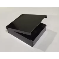 Electronic Enclosure made from glossy black ACM with hinged lid dibond