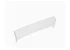 A white, rectangular plastic safety shield with a slight curvature and flanged edges on both sides. 