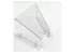 A transparent acrylic protective shield with an angled design and mounting brackets at the base. 
