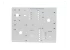 A white access plastic enclosure control panel labeled "Access Control Manager," featuring multiple pre-cut holes, switches, and labels for inputs and outputs.