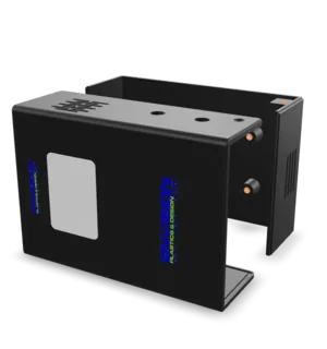 3D model of a custom plastic enclosure